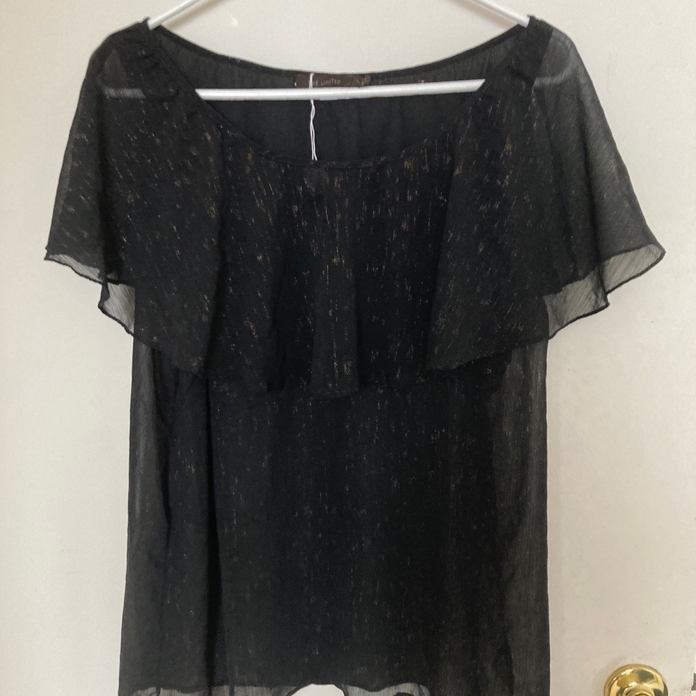 The Limited, black sheer top, XL